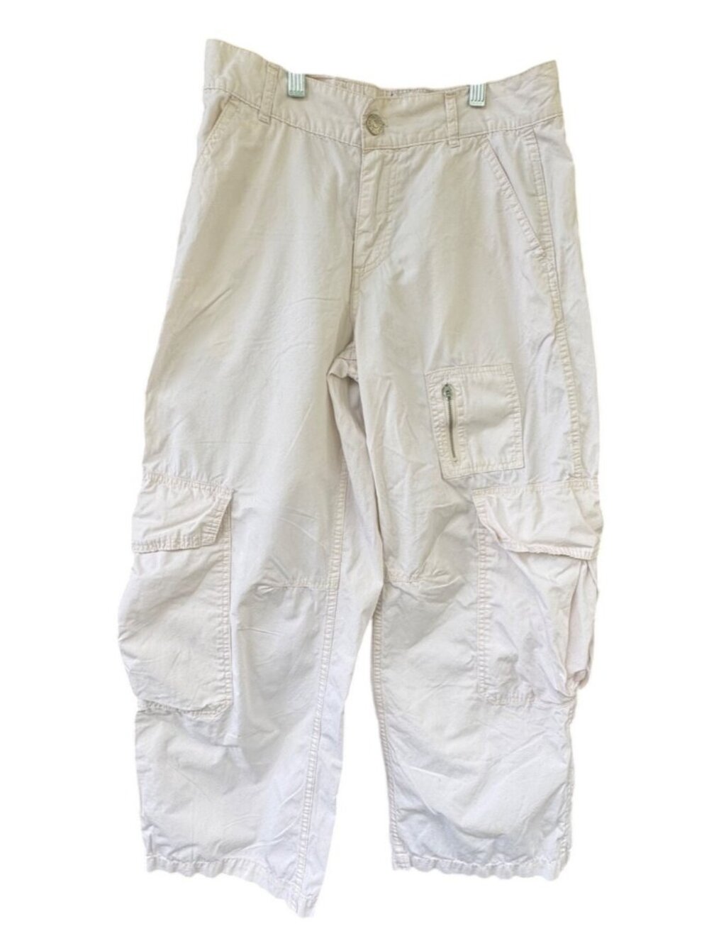 Urban Outfitters BDG Womens Size 4 Cream Wide Leg Cargo Pants Baggy Y2K Utility